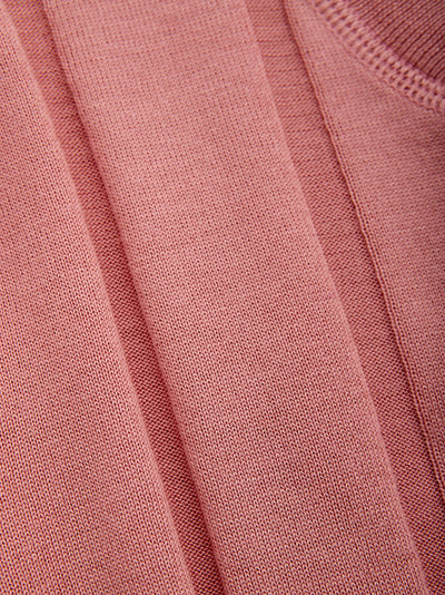Silk Blend Pink Flat Ribbed Sweater
