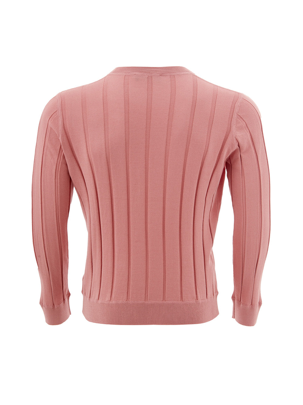Silk Blend Pink Flat Ribbed Sweater