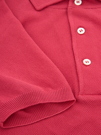 Pink Cotton Polo Knit Shirt