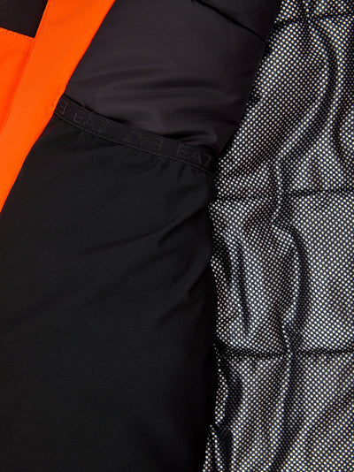 Neon Orange Quilted Technical Jacket