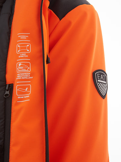 Orange Winter Jacket with Removable Sleeveless vest
