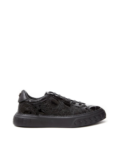 Black Crocodile Print 'Off Road' Sneaker