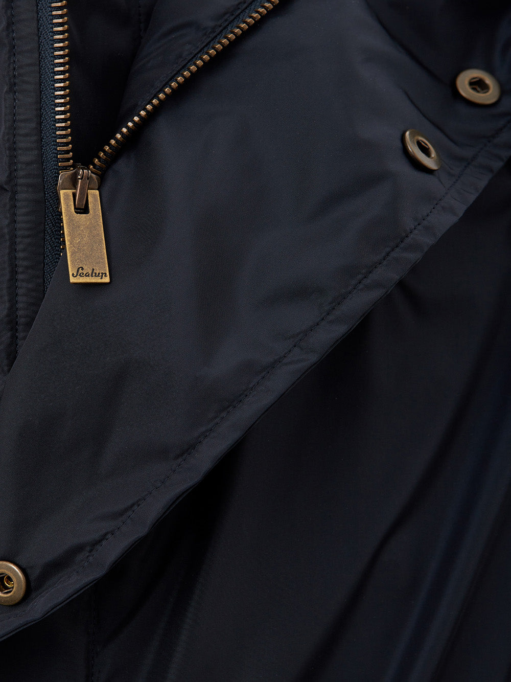 Blue Tech Fabric Hooded Jacket