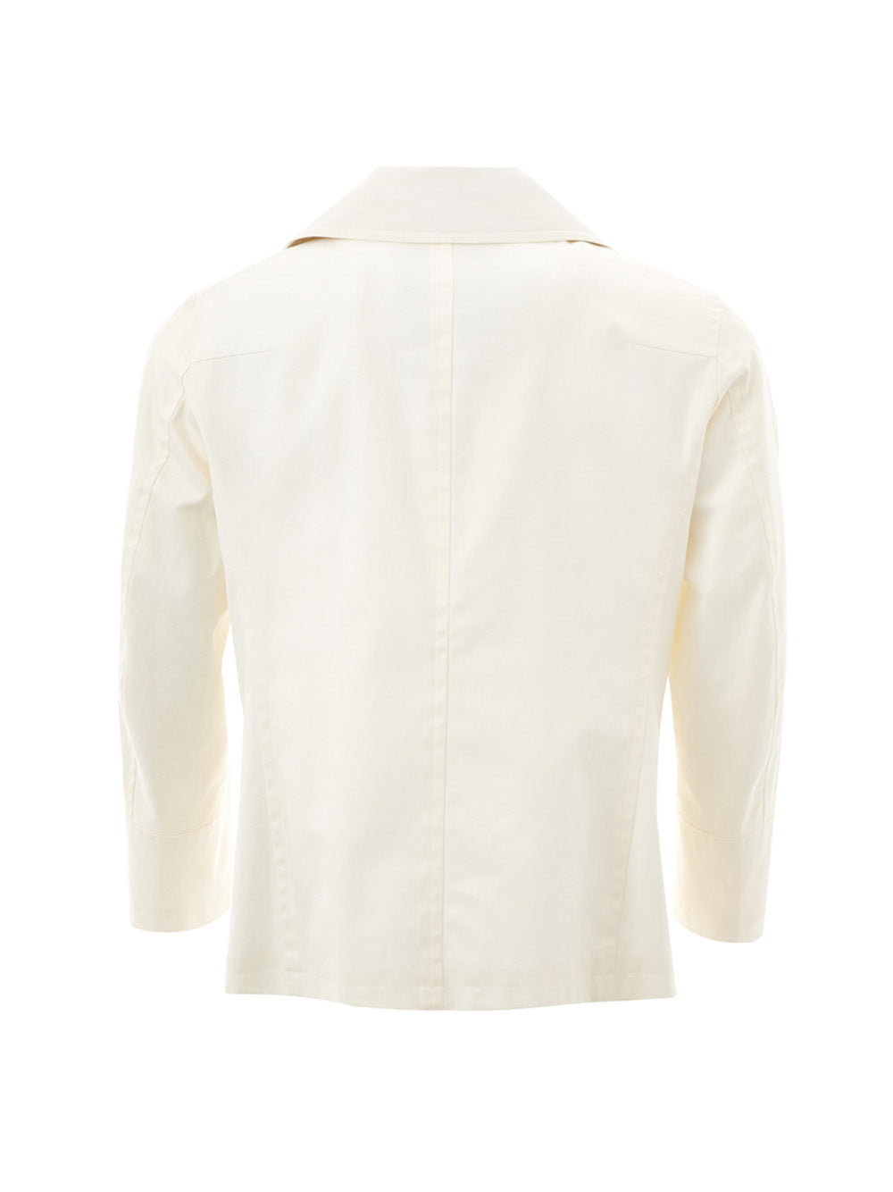White Cotton Double Breast Jacket