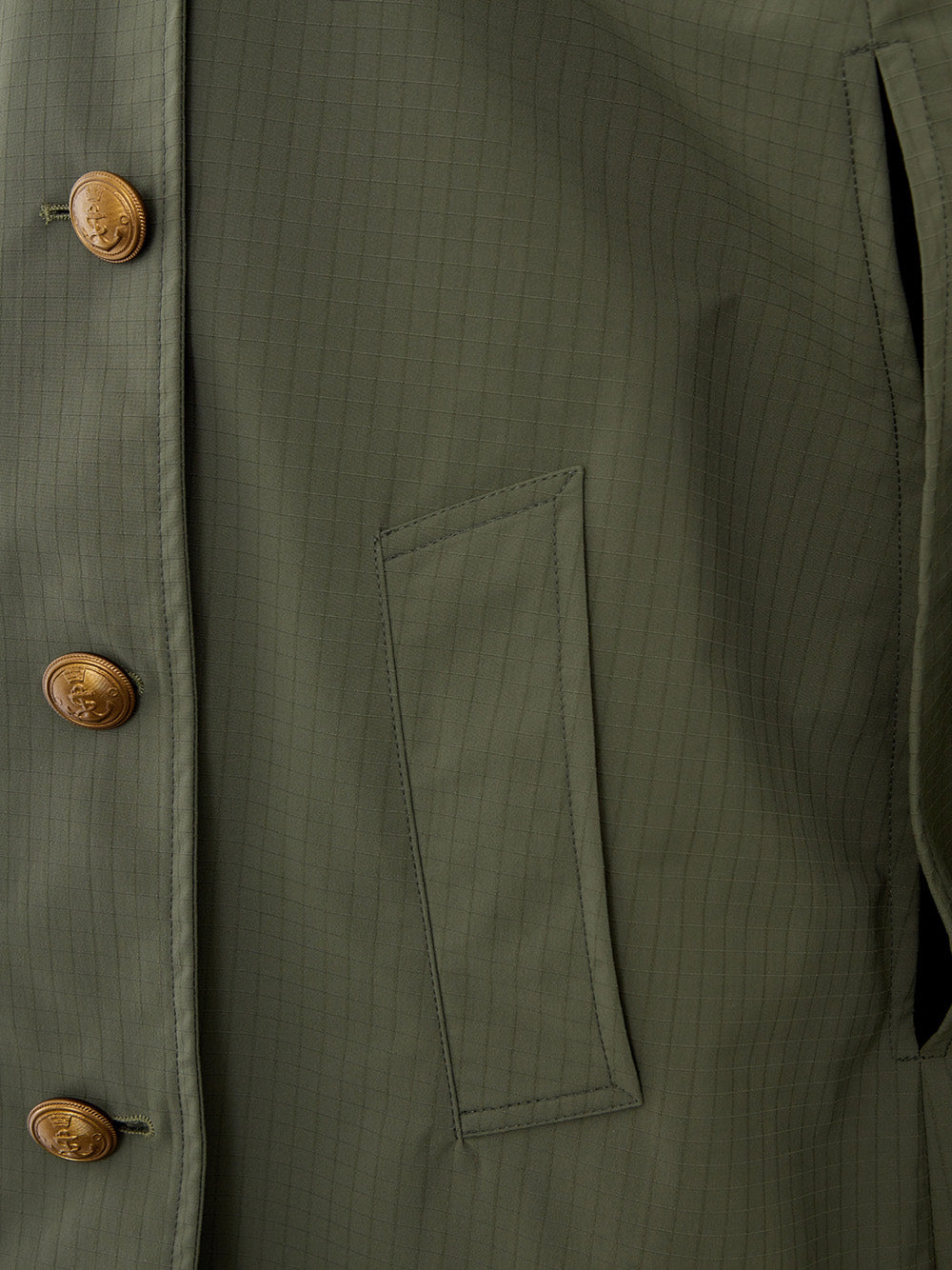 Green Tech Fabric Cape Jacket