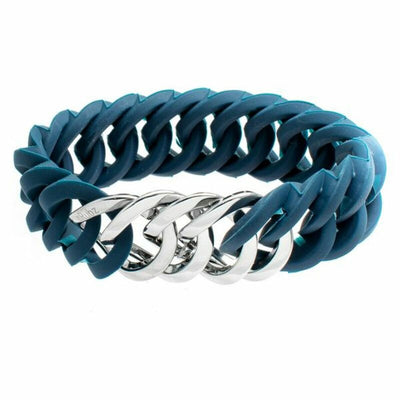 Bracelet TheRubz 100180 Blue Silicone Stainless steel Silver Steel/Silicone