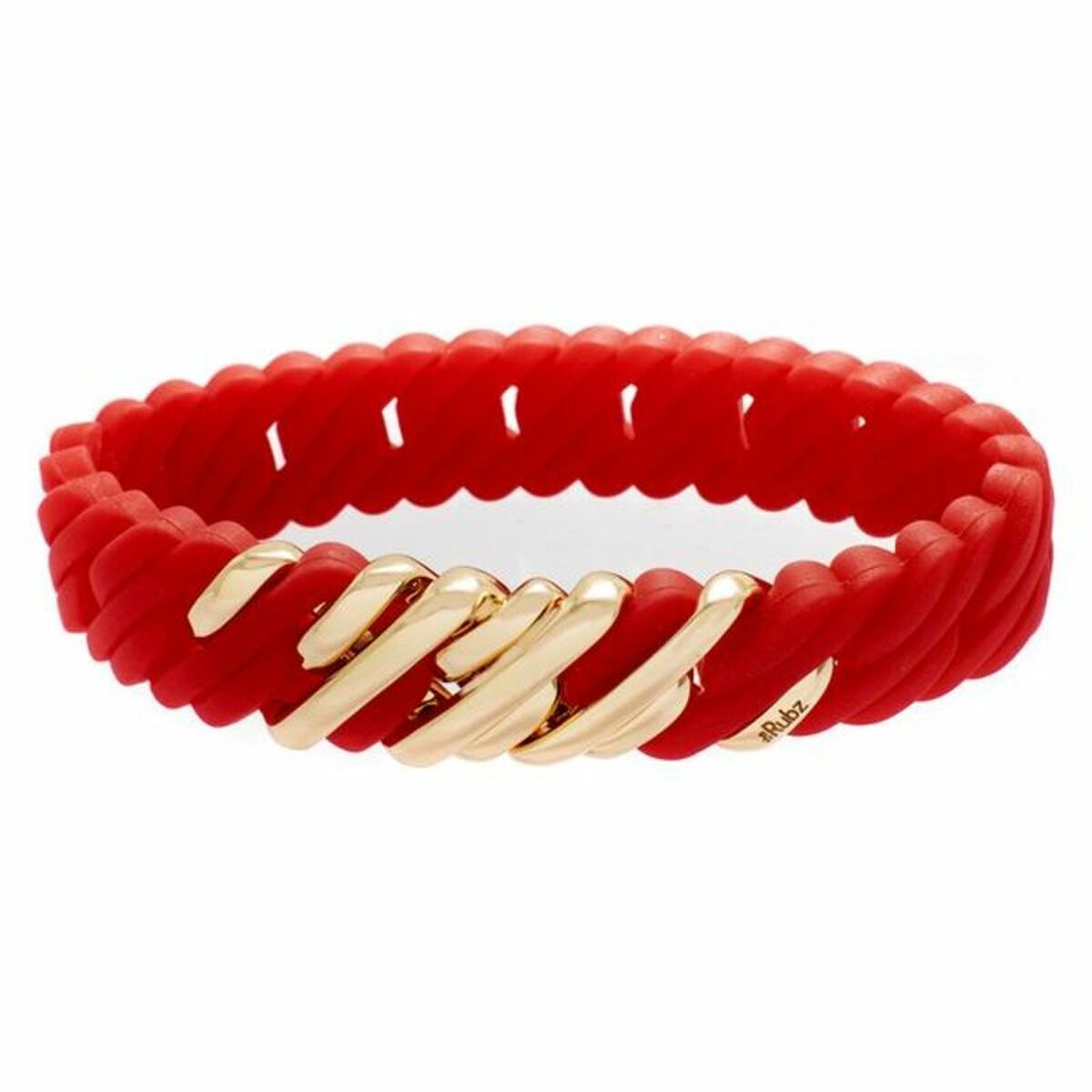 Bracelet TheRubz 100216 Red Silicone Stainless steel Golden Steel/Silicone (15 mm)