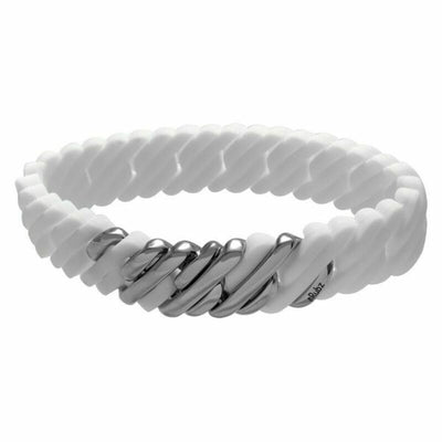 Bracelet TheRubz 100409 White Silicone Stainless steel Silver Steel/Silicone (15 mm)
