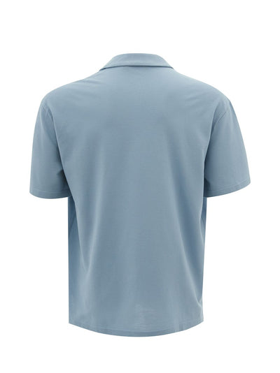 Light Blue Short Sleeves Cotton Shirt