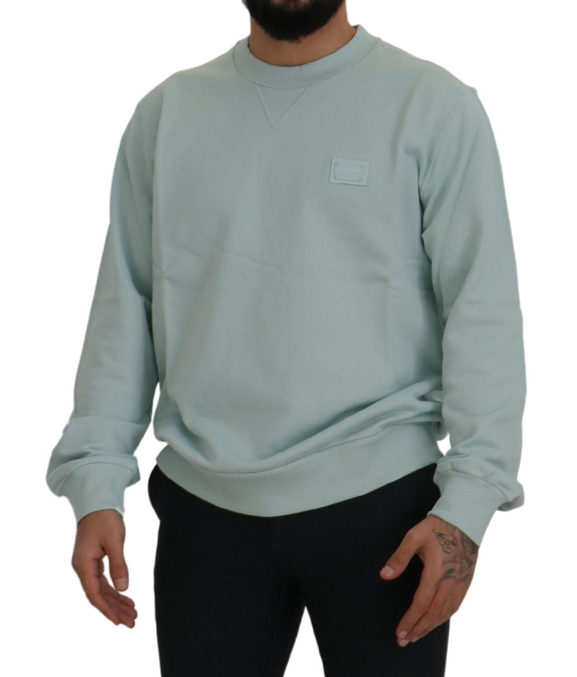 Mint Green Logo Crewneck Pullover Sweater