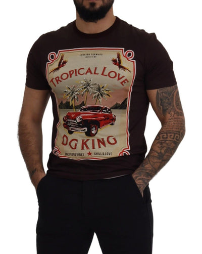 Brown Tropical Love DG King Cotton T-shirt