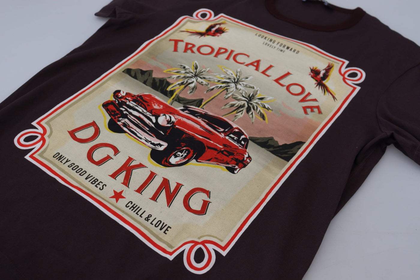 Brown Tropical Love DG King Cotton T-shirt