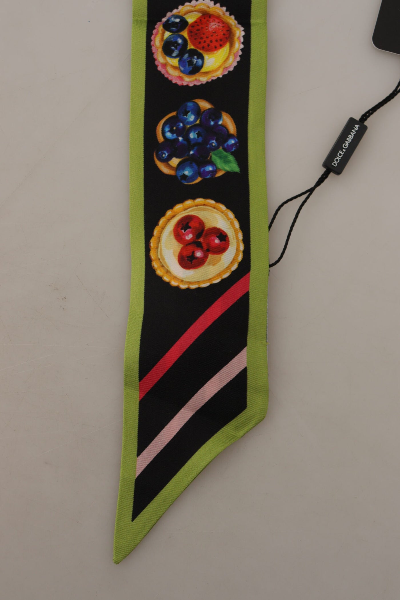 Multicolor Silk Fruits Print Necktie Scarf