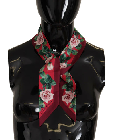 Multicolor Floral Silk Women Necktie Scarf
