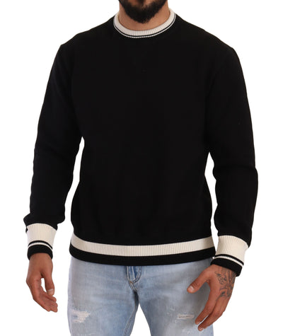 Black Cotton #dgfamily Pullover Sweater