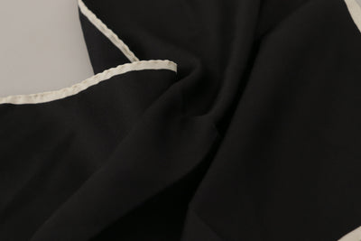 Black DG Crown Print Square Handkerchief Silk Scarf