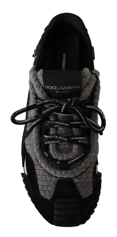 Black Gray Fabric Lace Up NS1 Sneakers