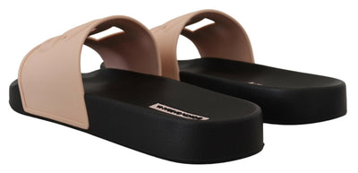Pink Rubber Slides Slippers Womens Sandals