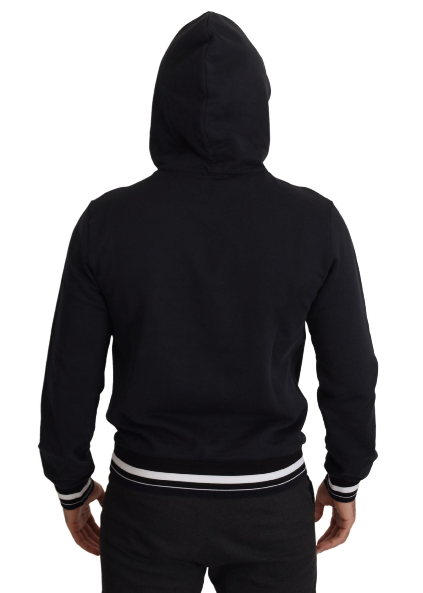 Black Cotton Logo Hooded Sweatshirt Sweater