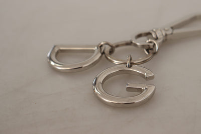 Silver Tone Brass Keyring DG Logo Keychain