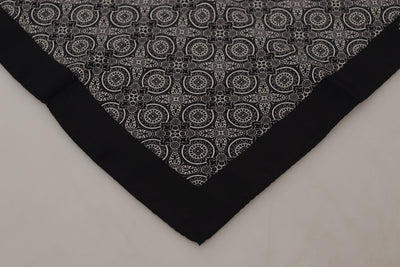 Black Paisley Patterned DG Square Handkerchief