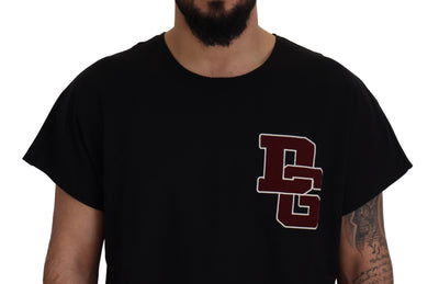 Black DG Logo Print Round Neck T-shirt