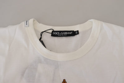 White Cotton White Logo Print Crewneck Tee T-shirt