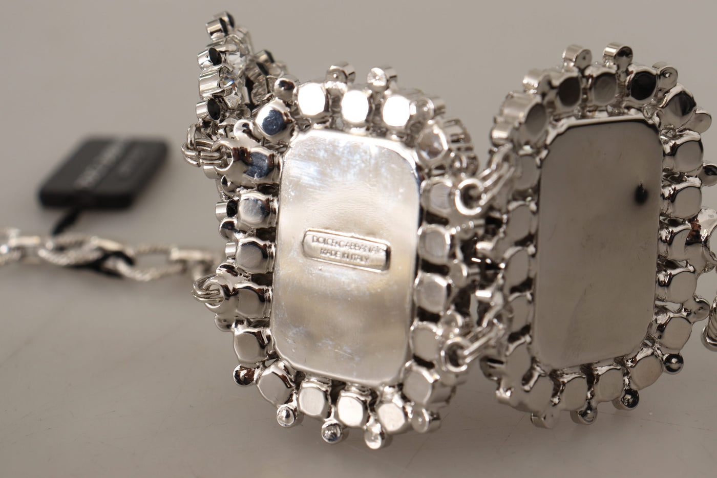 Silver Tone Brass Crystal Embellished Strass Bracelet