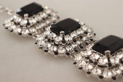 Silver Tone Brass Crystal Embellished Strass Bracelet