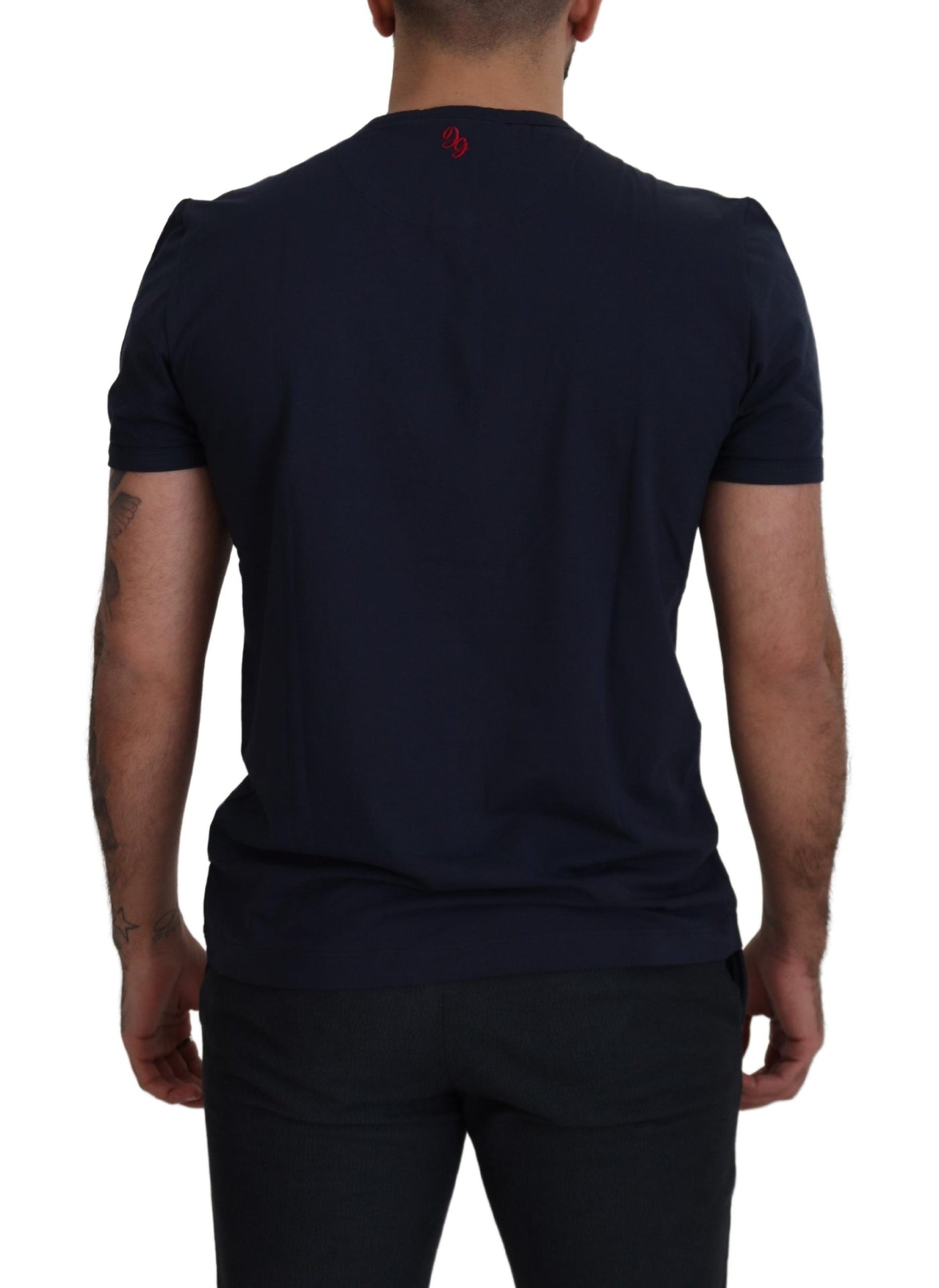 Blue Short Sleeves Round Neck T-shirt