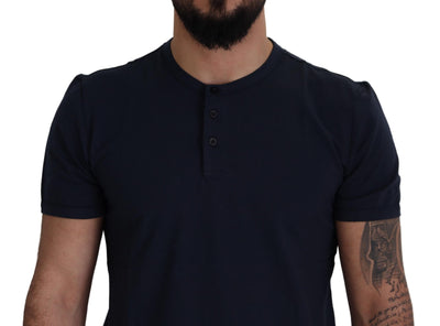 Blue Short Sleeves Round Neck T-shirt
