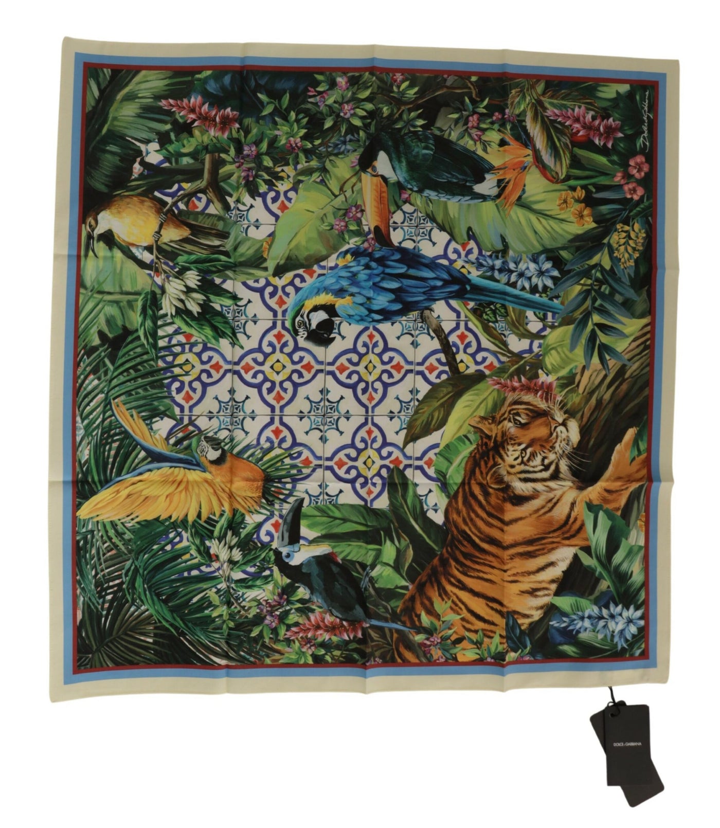 Multicolor Animals Jungle Square Wrap Scarf