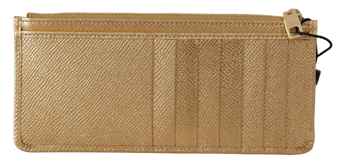 Gold Leather #DGLovesLondon Women Cardholder Case Wallet