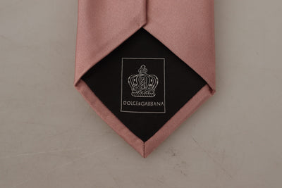 Pink Solid Print Silk Adjustable Necktie Accessory Tie