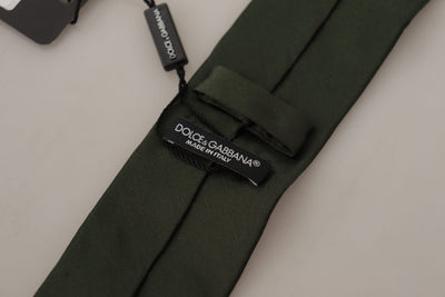 Green Solid Print Silk Adjustable Necktie Accessory Tie