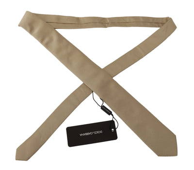 Gold 100% Silk Slim Adjustable Necktie Tie