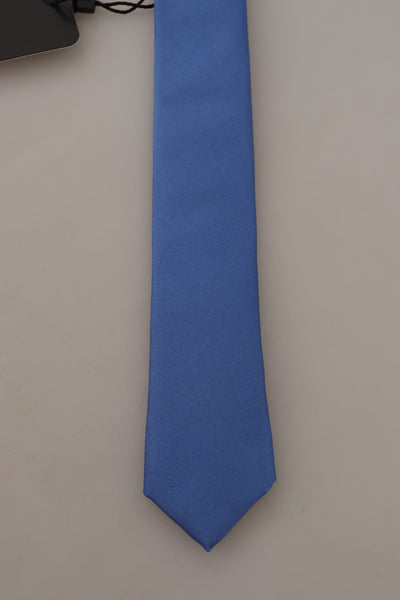 Blue Solid Classic Accessory 100% Silk Necktie