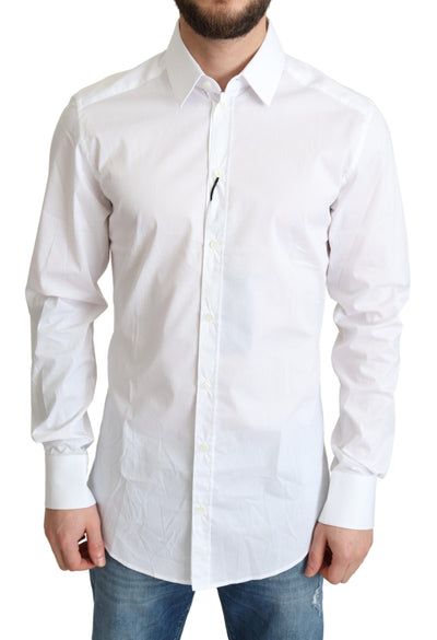 White Cotton Men Dress Formal Shirt