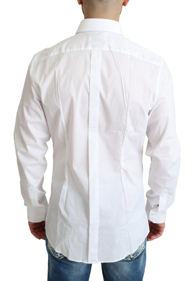 White Cotton Men Dress Formal Shirt