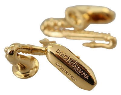 Gold Plated Brass Trumpet Pin Men Cufflinks