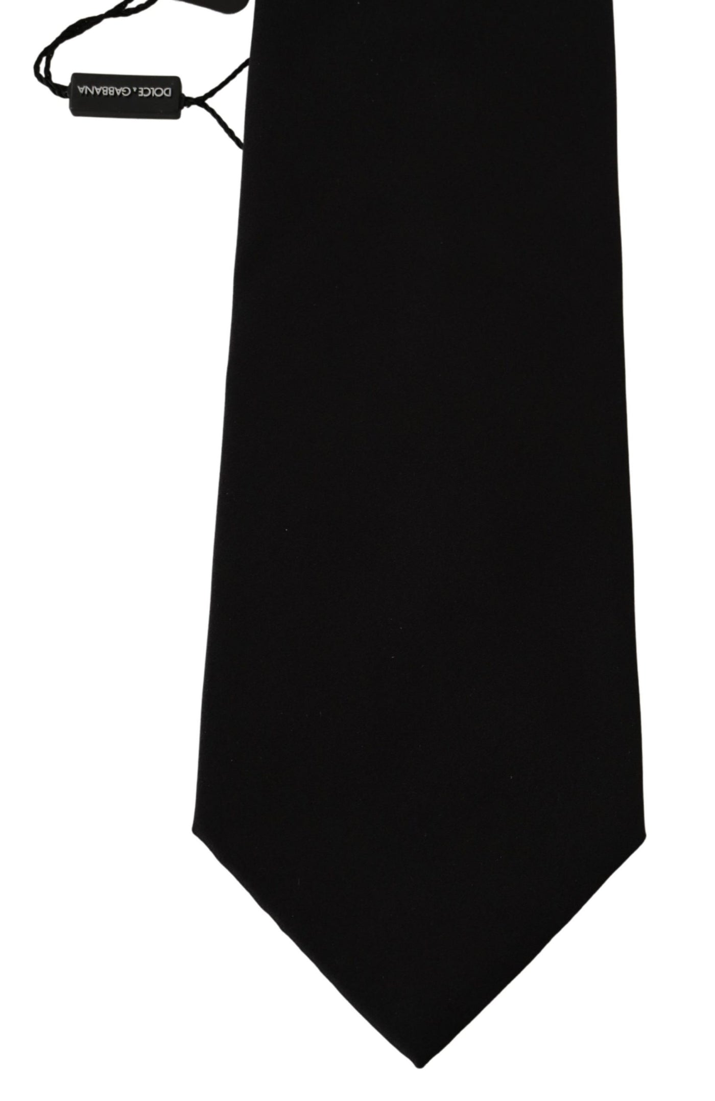 Black Solid Classic 100% Silk Necktie Accessory Tie