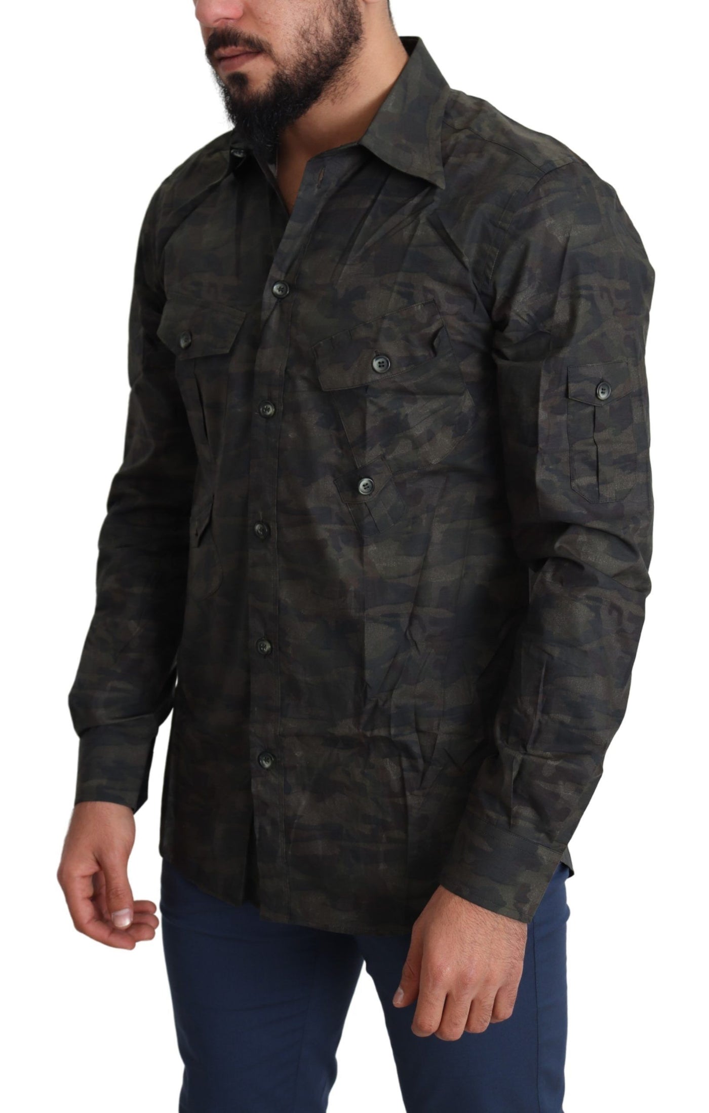 Multicolor Camouflage Cotton Casual Shirt