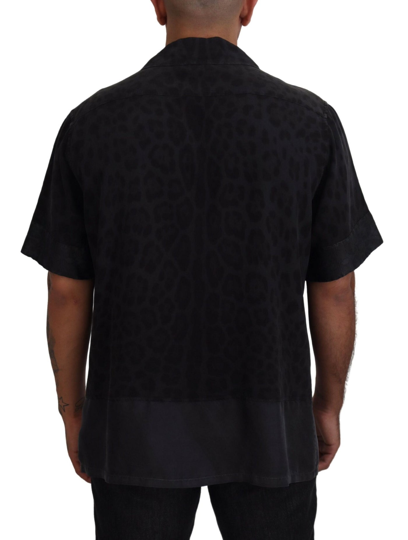 Black Silk DGPatch Collared Short Sleeve Shirt