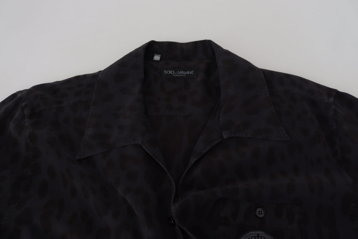 Black Silk DGPatch Collared Short Sleeve Shirt