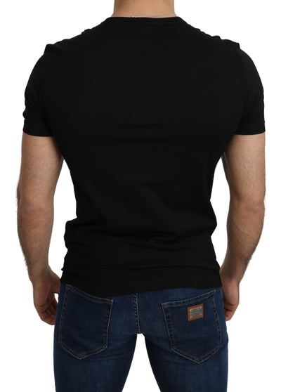 Black L'Amore Short Sleeves Crewneck T-shirt