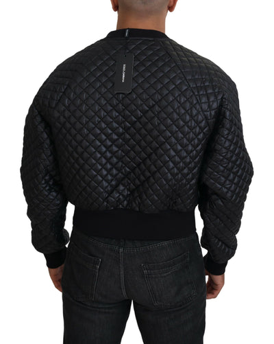 Black DG Embellished Quilted Pullover Sweater