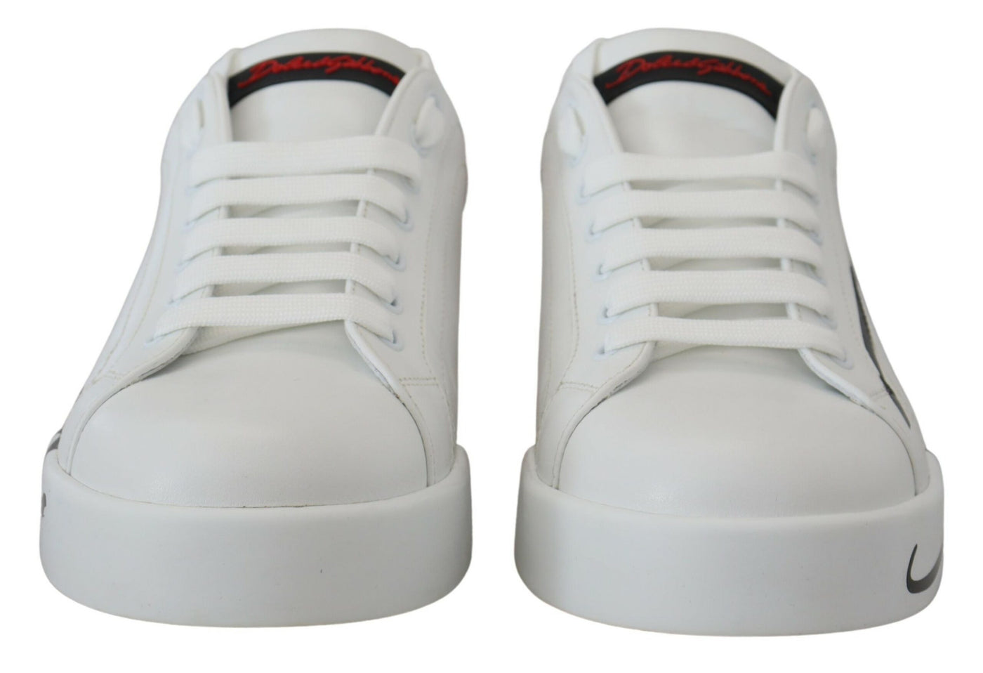 White Red Leather Casual Sneakers