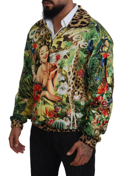 Multicolor Tropical Print Cardigan Jacket