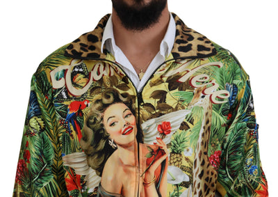 Multicolor Tropical Print Cardigan Jacket