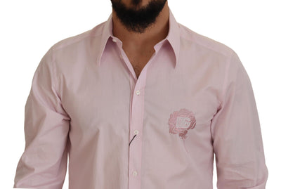 Pink Logo Embroidery Dress Formal MARTINI Shirt